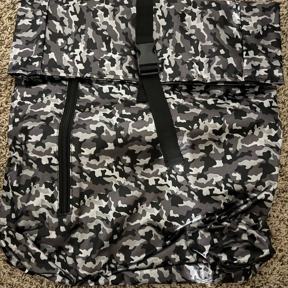 Paco Rabanne Black and Gray Camouflage Backpack
